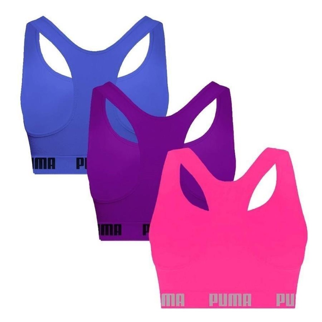 Imagem 2 do produto Kit Tops Puma Nadador sem Costura - 3 Unidades - Feminino