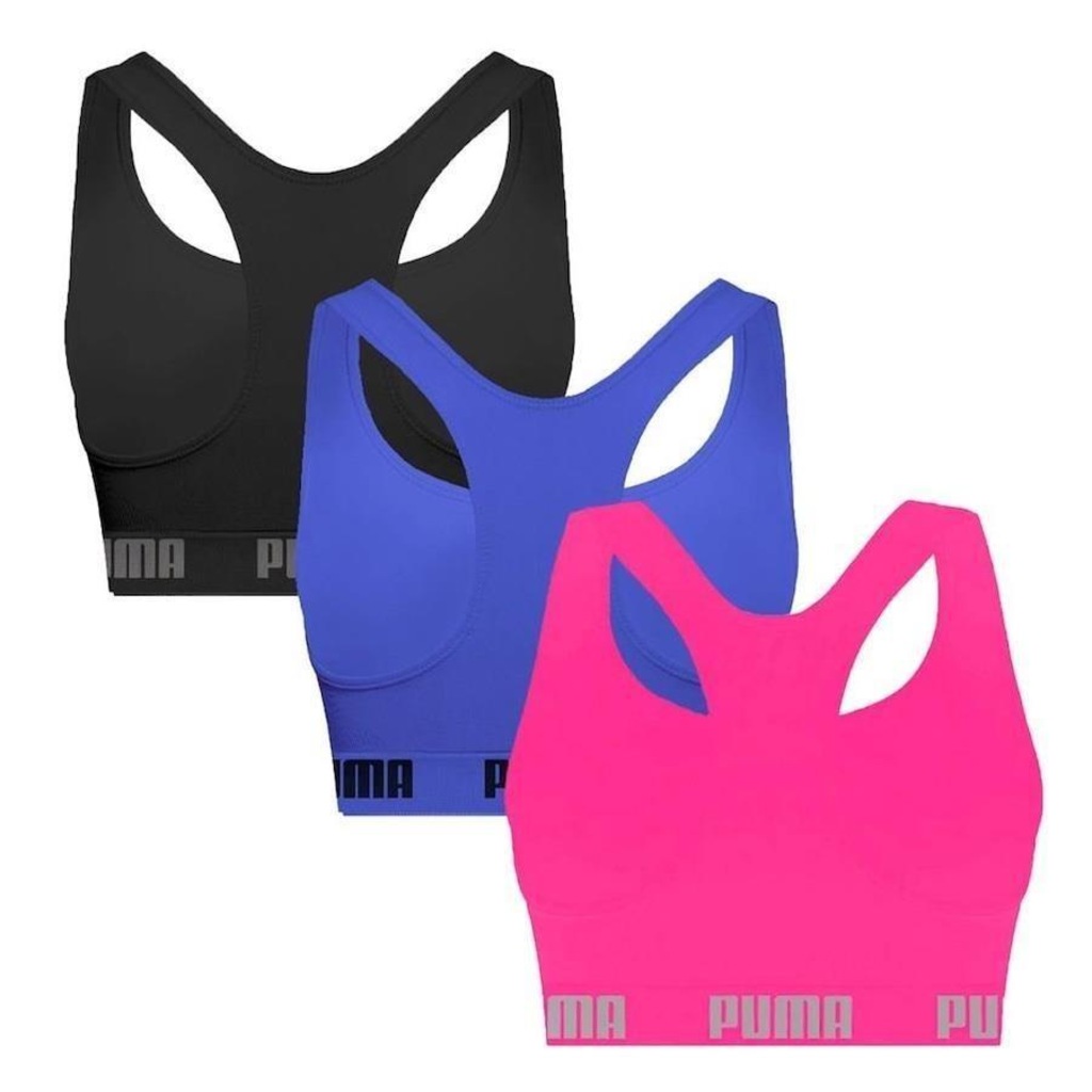 Imagem 2 do produto Kit Tops Puma Nadador sem Costura - 3 Unidades - Feminino