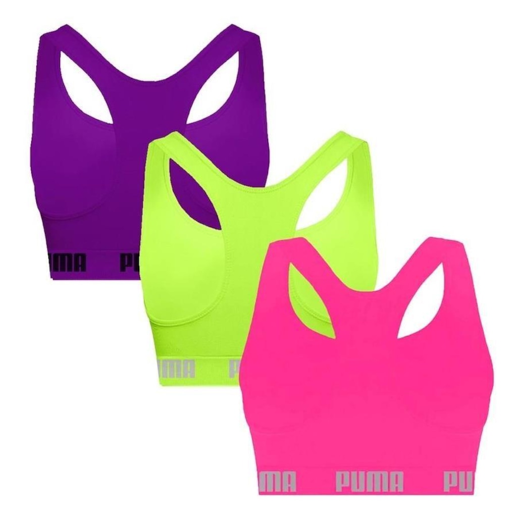 Imagem 2 do produto Kit Tops Puma Nadador sem Costura - 3 Unidades - Feminino