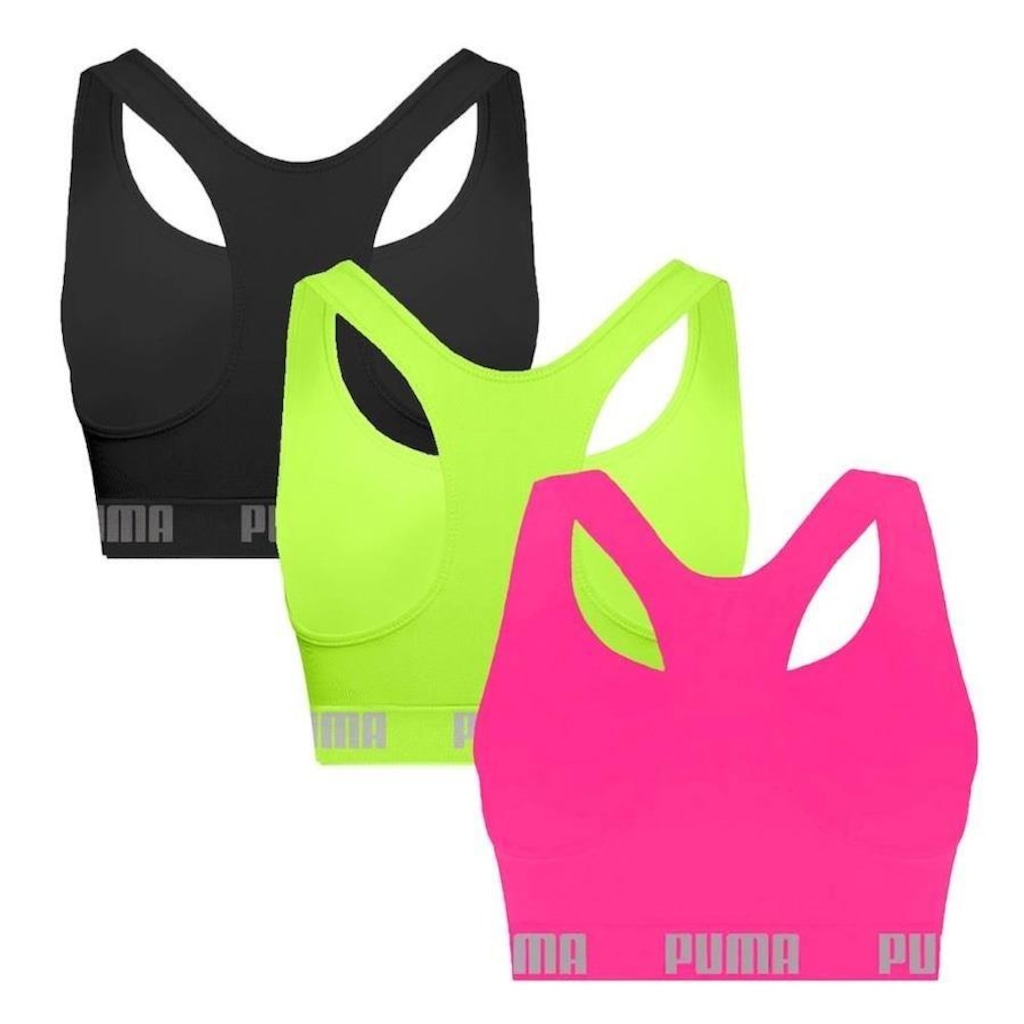 Imagem 2 do produto Kit Tops Puma Nadador sem Costura - 3 Unidades - Feminino