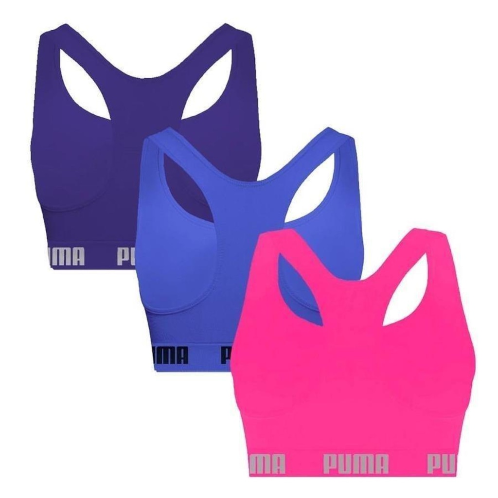 Imagem 2 do produto Kit Tops Puma Nadador sem Costura - 3 Unidades - Feminino