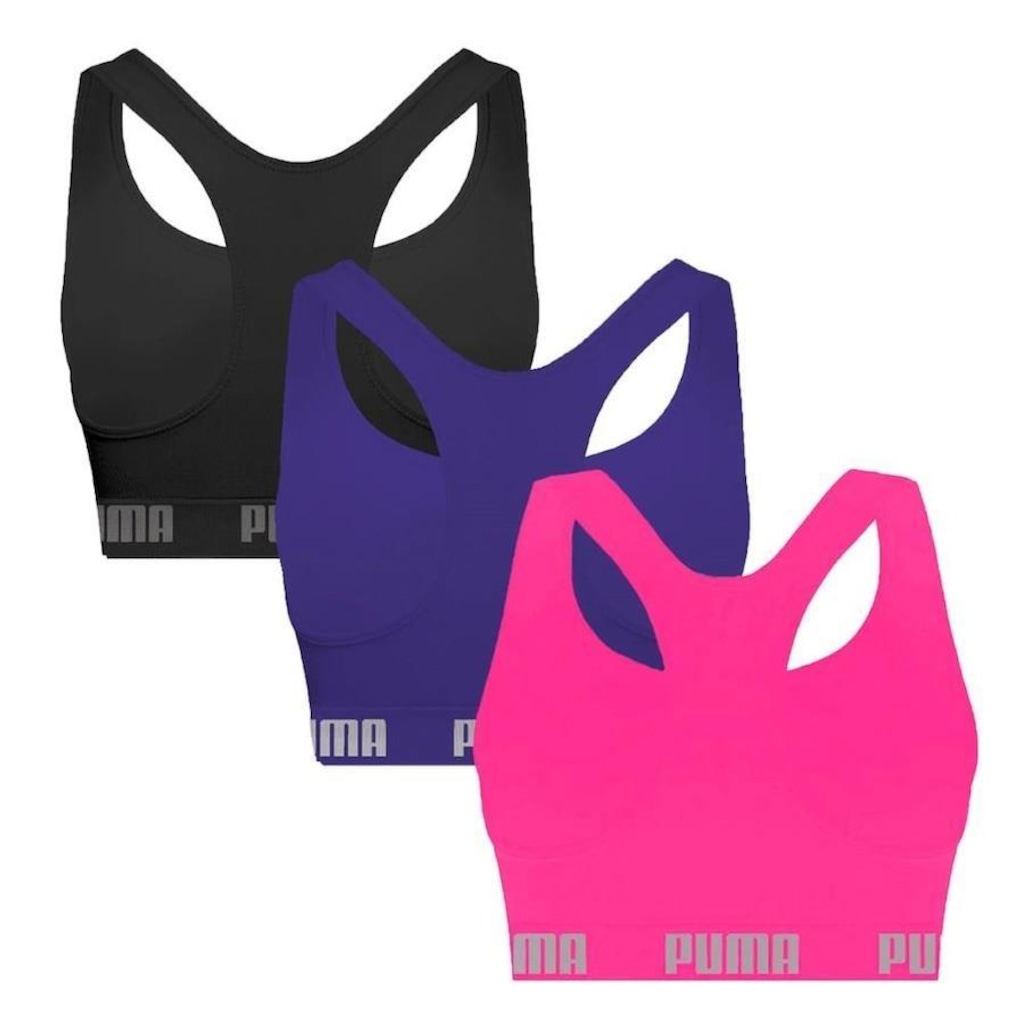 Imagem 2 do produto Kit Tops Puma Nadador sem Costura - 3 Unidades - Feminino