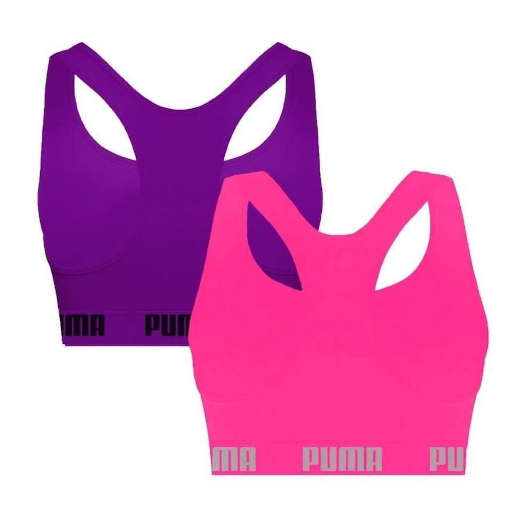 Imagem 2 do produto Kit Tops Fitness Puma Nadador sem Costura - 2 Unidades - Feminino