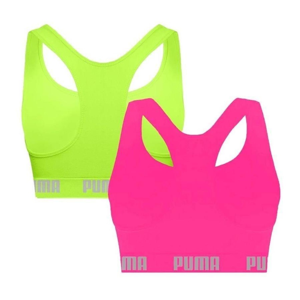 Imagem 2 do produto Kit Tops Fitness Puma Nadador sem Costura - 2 Unidades - Feminino