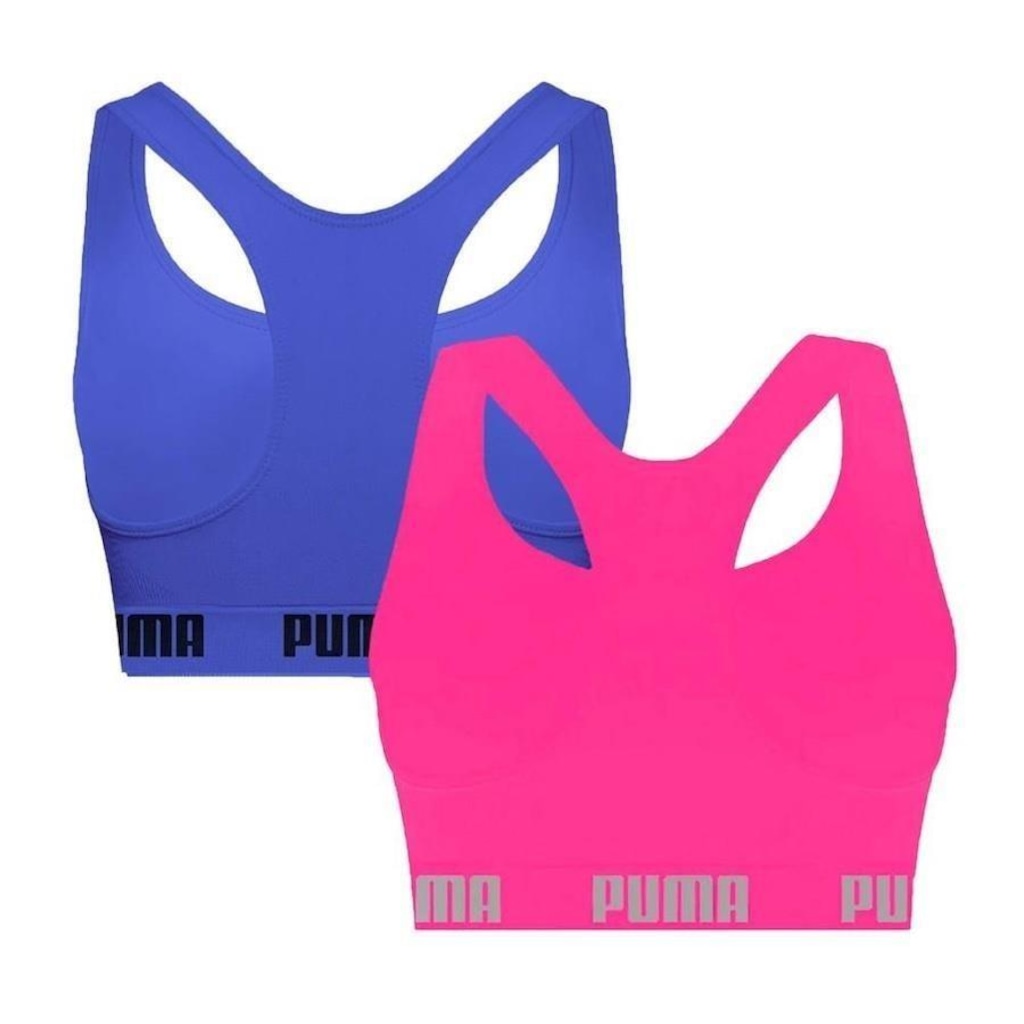 Imagem 2 do produto Kit Tops Fitness Puma Nadador sem Costura - 2 Unidades - Feminino