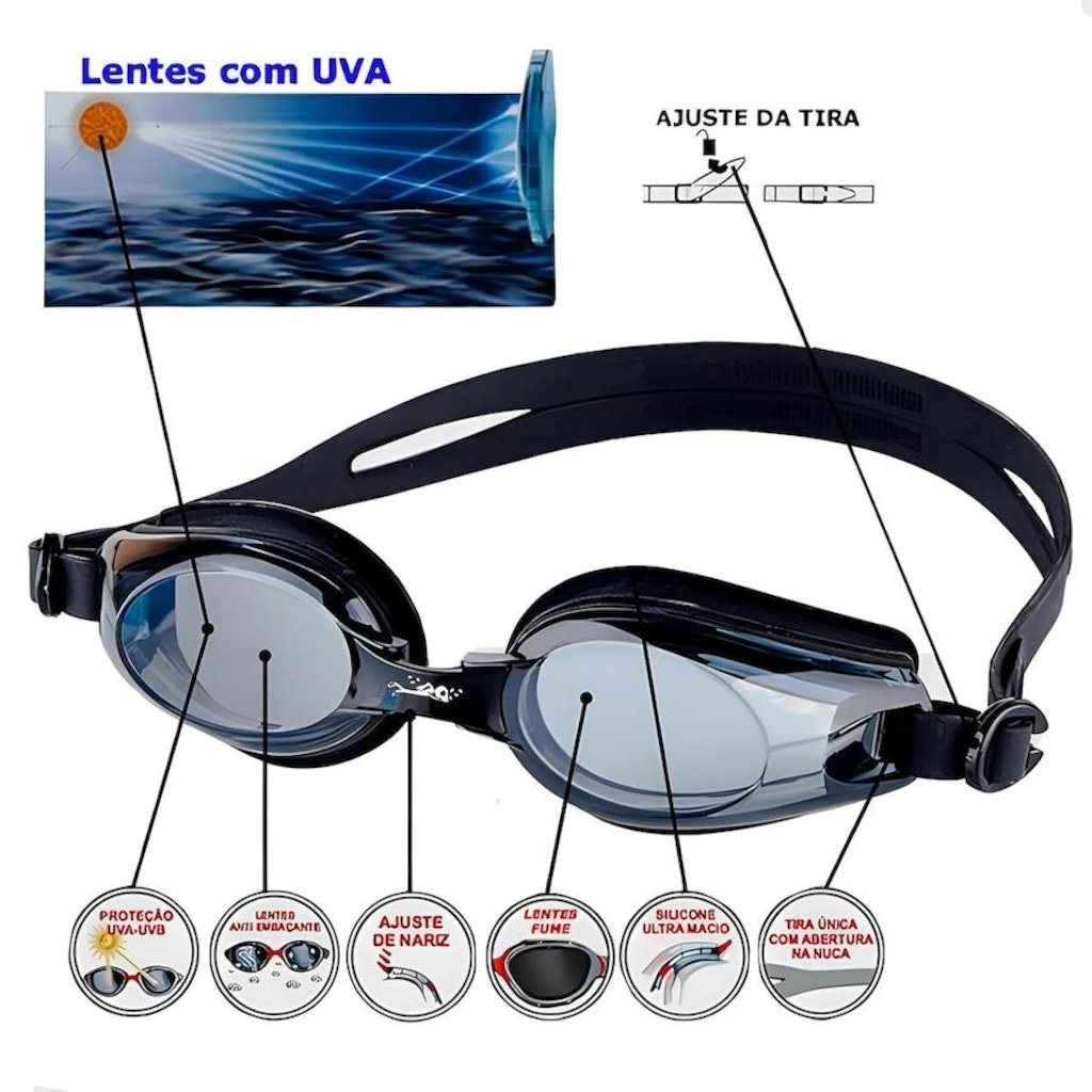 Imagem 2 do produto Óculos de Natação Gold Sports New Endura II High Definition - Adulto