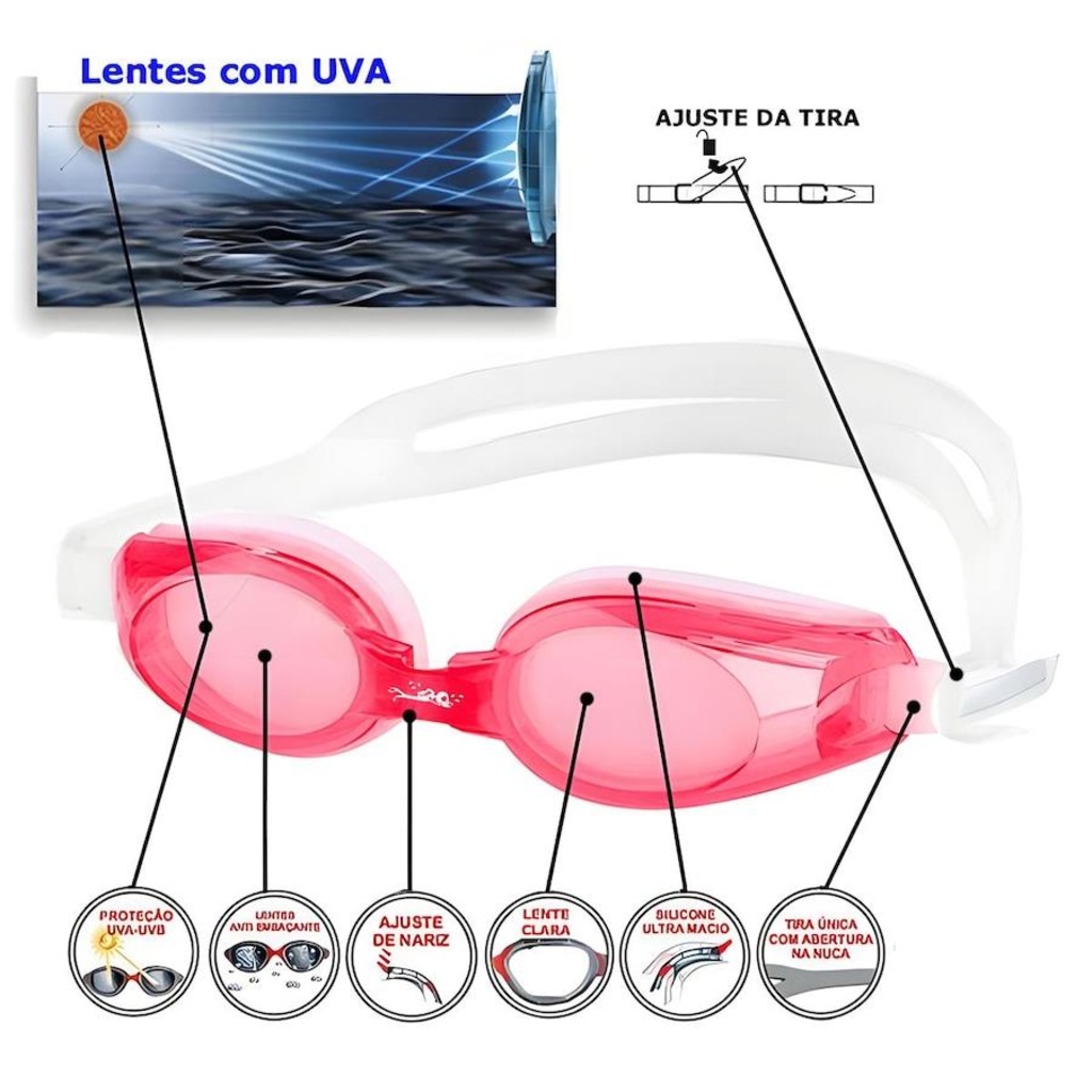 Imagem 2 do produto Óculos de Natação Gold Sports New Endura II High Definition - Adulto