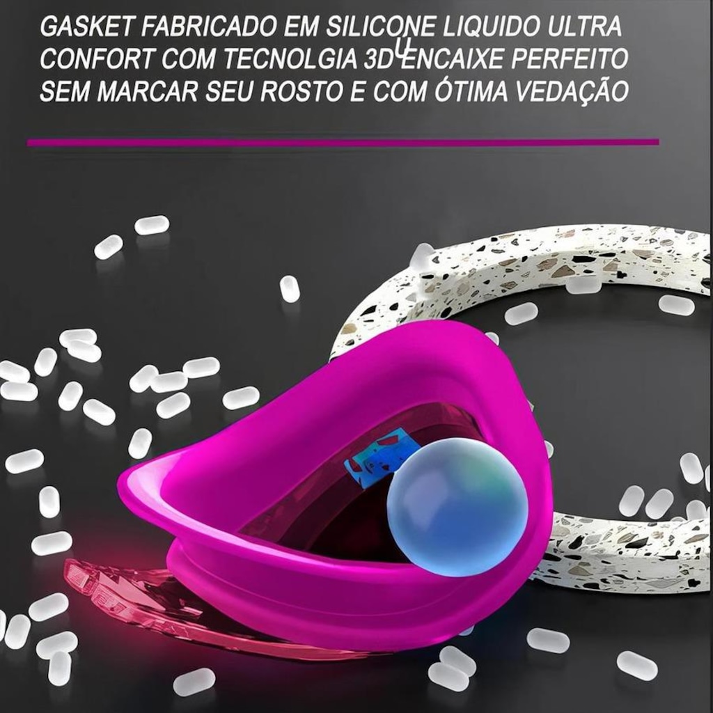 Imagem 5 do produto Kit Natação Gold Sports Óculos Lince Demi Mirror Hd + Mesh Bag + Clip Nasal + Protetor de ouvido