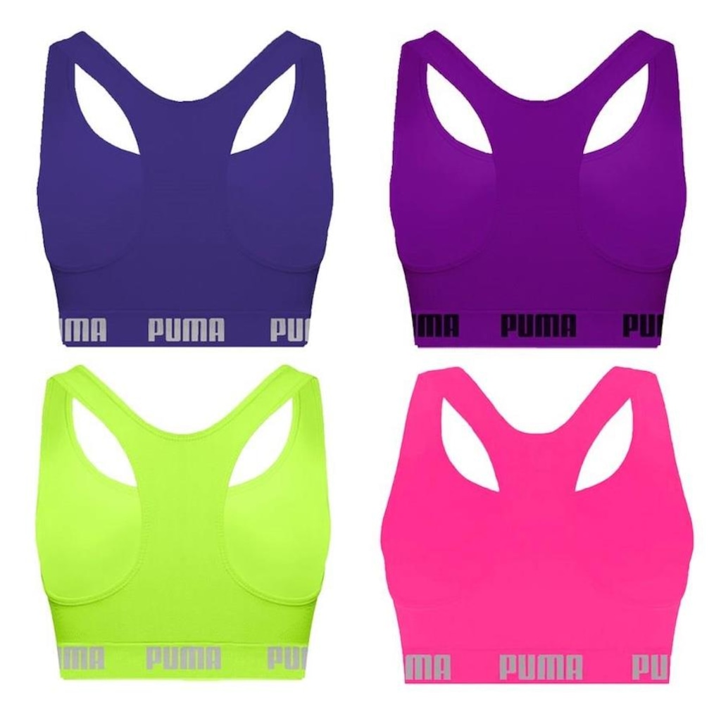 Imagem 2 do produto Kit Tops Puma Nadador sem Costura - 4 Unidades - Feminino
