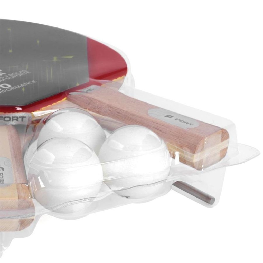 Imagem 4 do produto Kit de Tênis de Mesa Fort Evo: 2 Raquetes 1 Estrela + 3 Bolas + Rede com Suporte