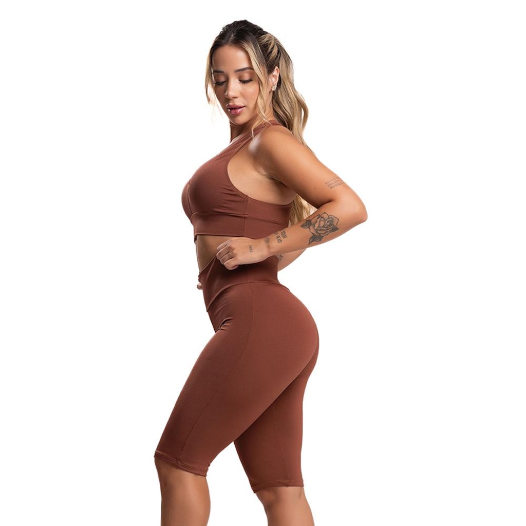 Imagem 2 do produto Bermuda de Ciclista Mvb Modas Suplex Cintura Alta Fitness - Feminina