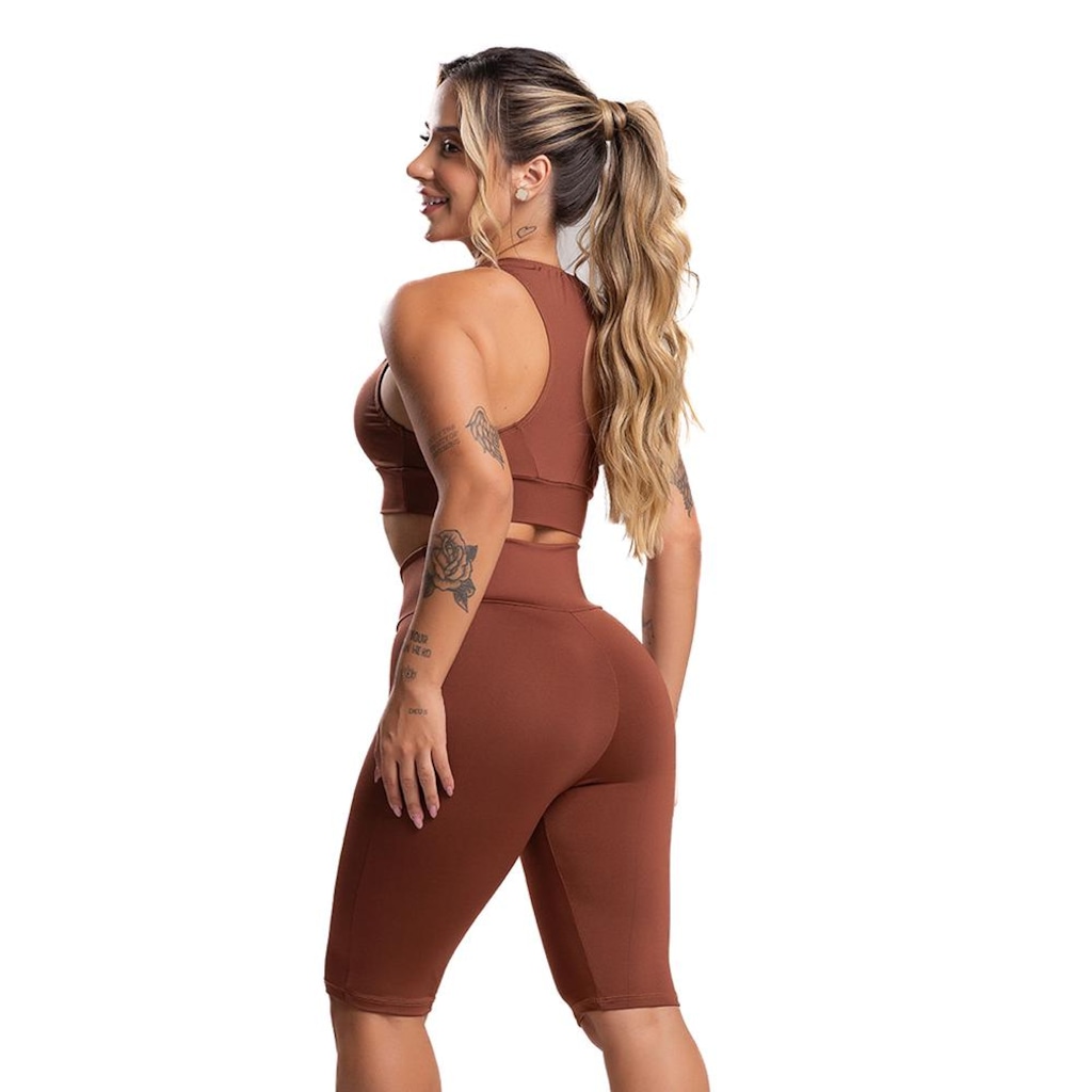 Imagem 3 do produto Bermuda de Ciclista Mvb Modas Suplex Cintura Alta Fitness - Feminina