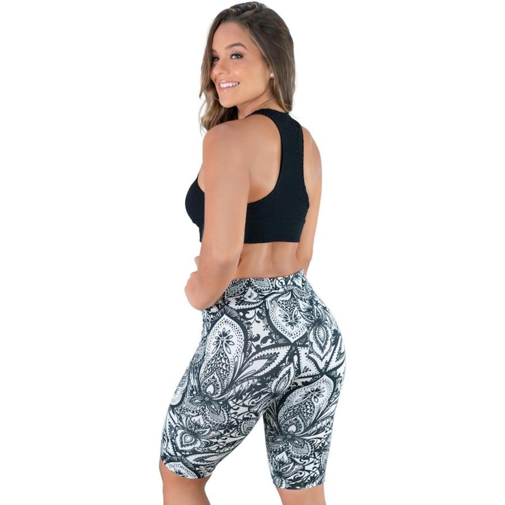 Imagem 2 do produto Bermuda de Ciclista Mvb Modas Suplex Cintura Alta Fitness - Feminina