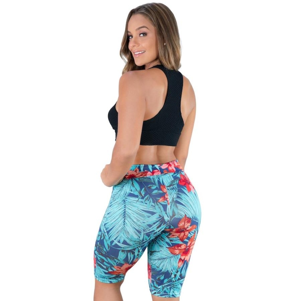 Imagem 2 do produto Bermuda de Ciclista Mvb Modas Suplex Cintura Alta Fitness - Feminina