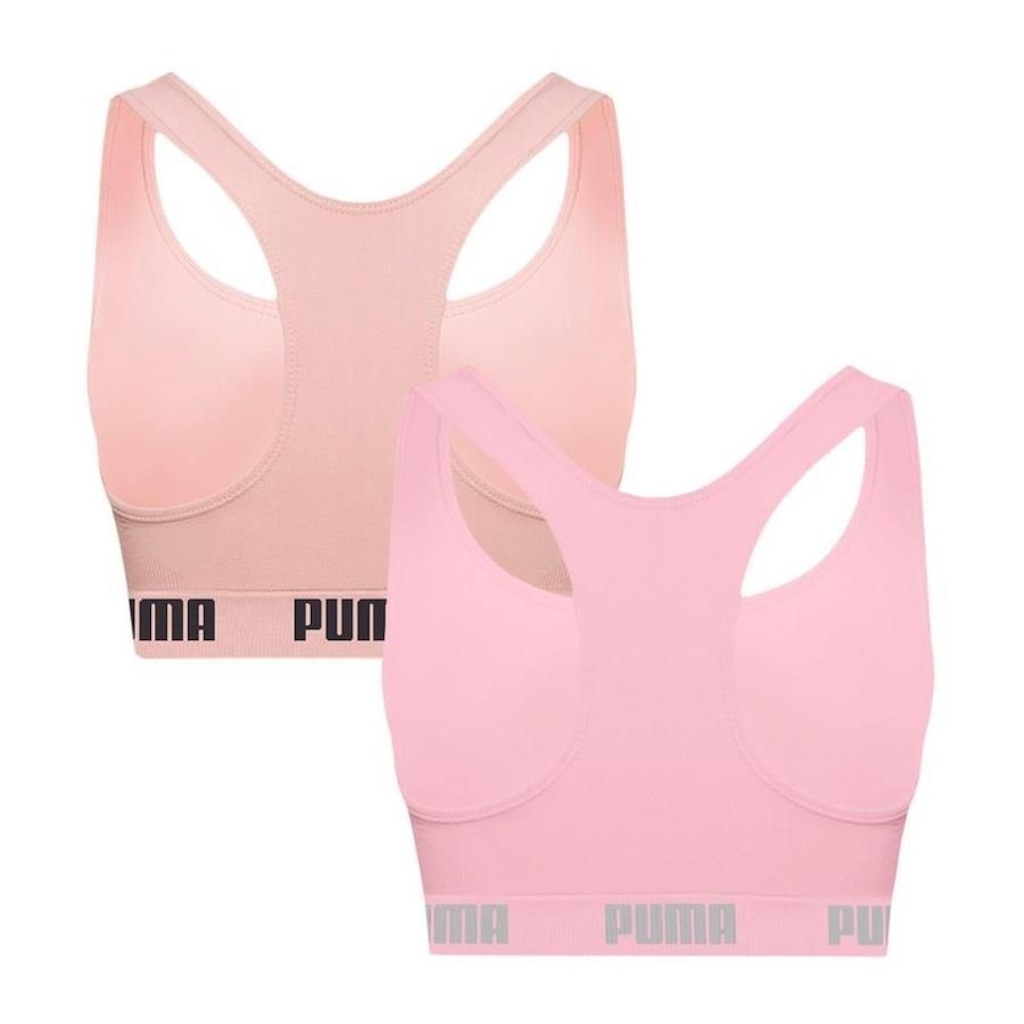 Imagem 2 do produto Kit Tops Fitness sem Bojo Puma Nadador sem Costura - 2 Unidades - Feminino