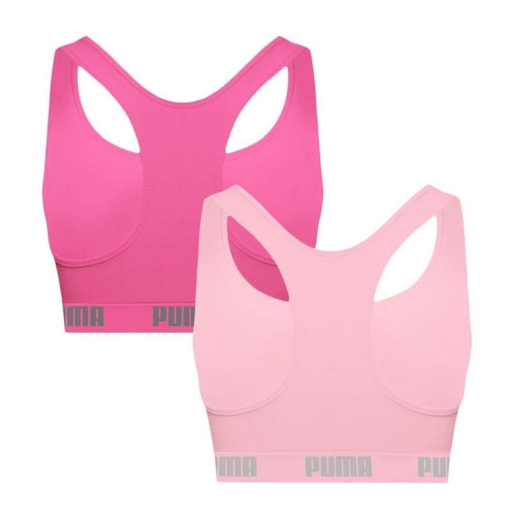 Imagem 2 do produto Kit Tops Fitness sem Bojo Puma Nadador sem Costura - 2 Unidades - Feminino