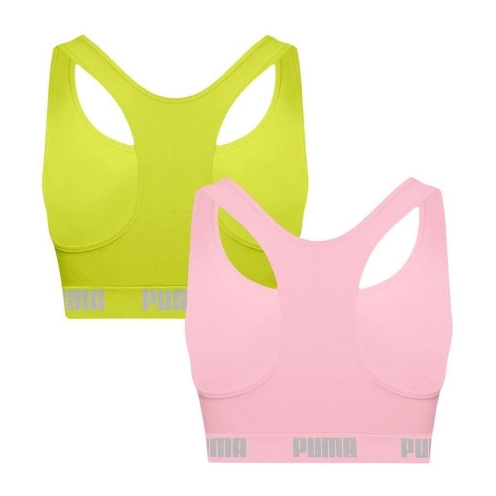 Imagem 2 do produto Kit Tops Fitness sem Bojo Puma Nadador sem Costura - 2 Unidades - Feminino