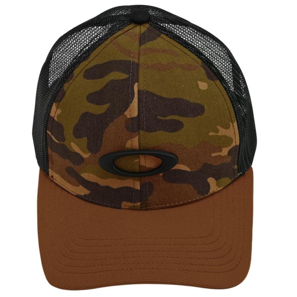 Imagem 2 do produto Boné Aba Curva Oakley Metal Ellipse Camo Trucker Hat Almond - Snapback - Adulto