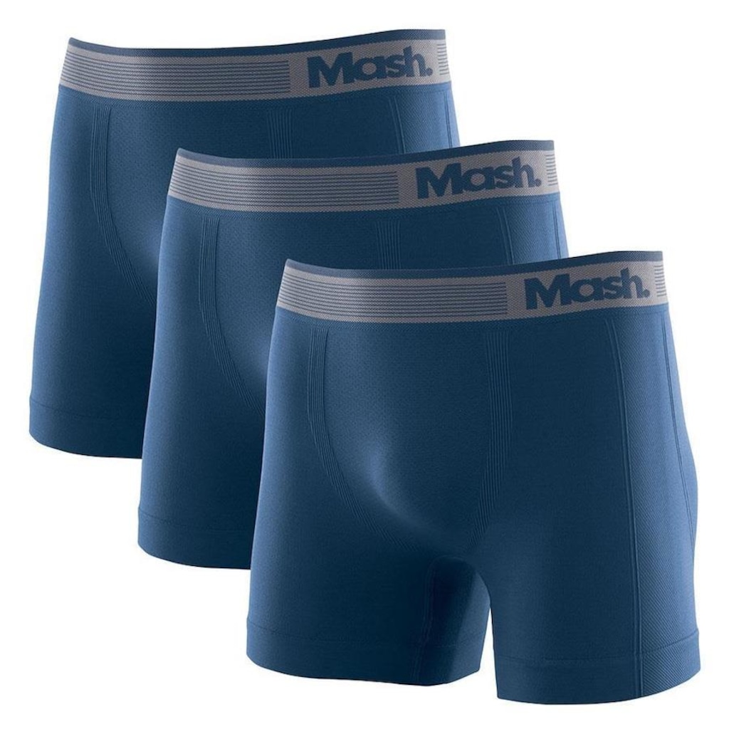 Imagem 2 do produto Kit Cuecas Boxer Mash Microfibra sem Costura 710.01 - Adulto - 3 unidades