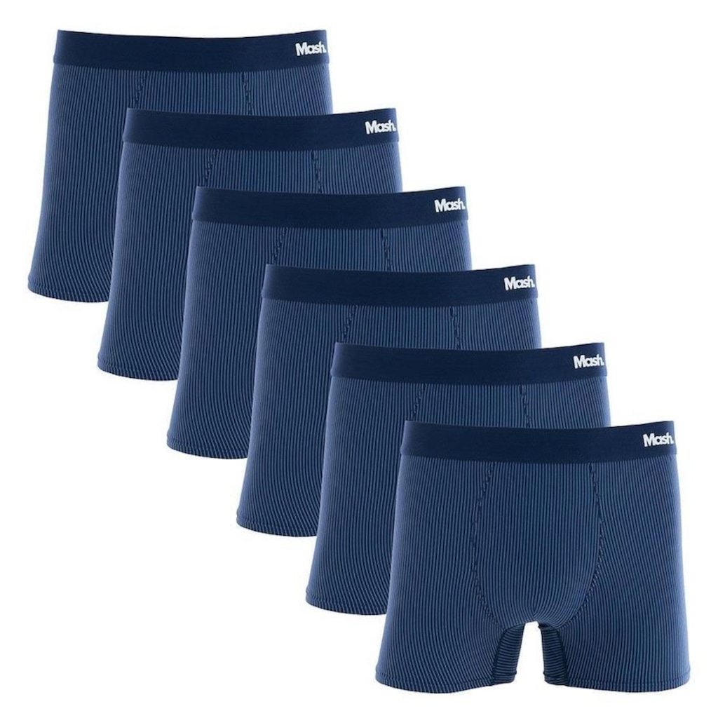 Imagem 3 do produto Kit Cuecas Boxer Mash Microfibra Risca de Giz 045.00 - Adulto - 6 unidades