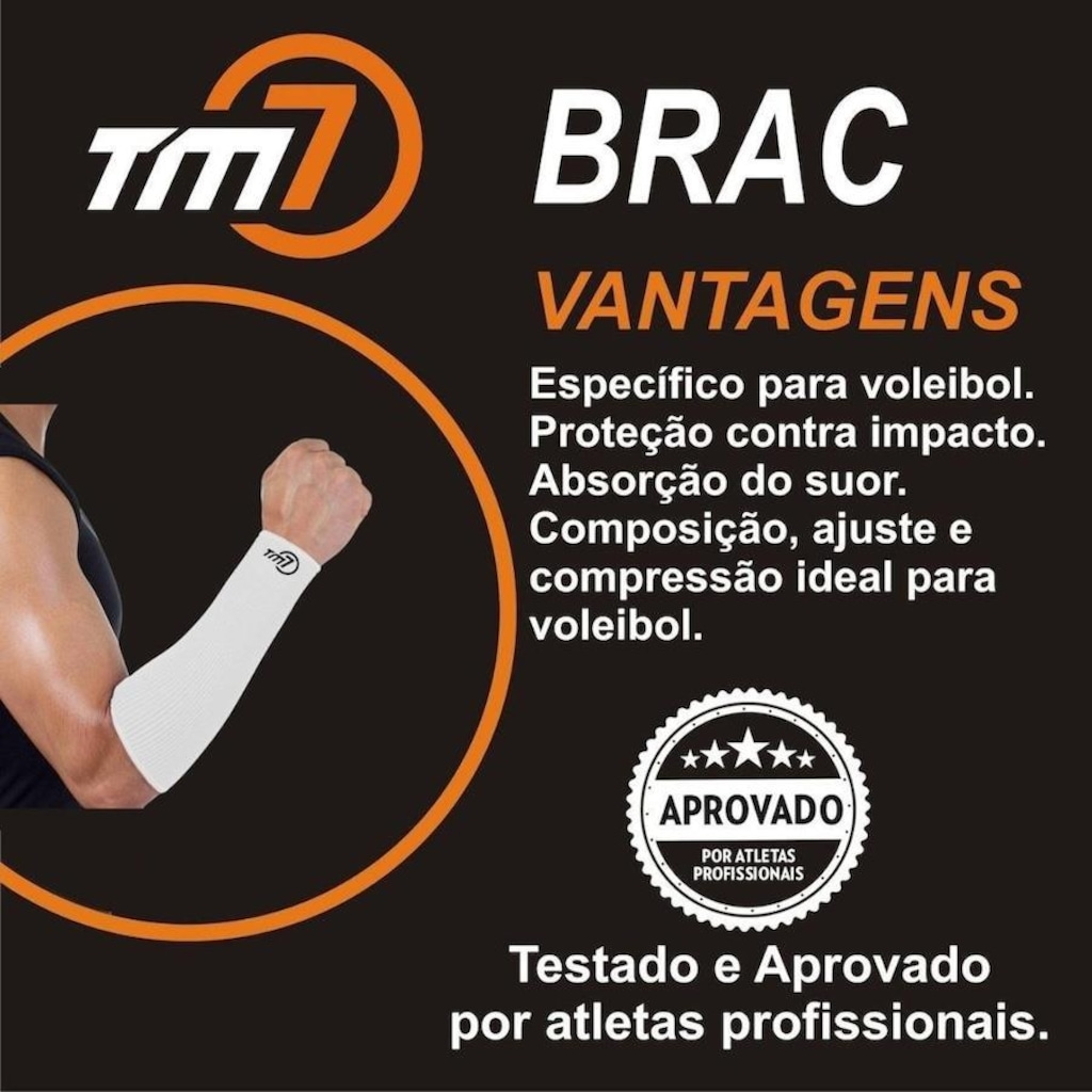 Imagem 3 do produto Kit Vôlei Tm7: Joelheira com Protetor + Manguito Curto - Adulto