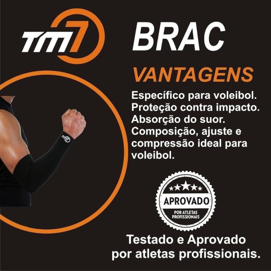 Imagem 3 do produto Kit Vôlei Tm7: Joelheira com Protetor + Manguito Curto - Adulto