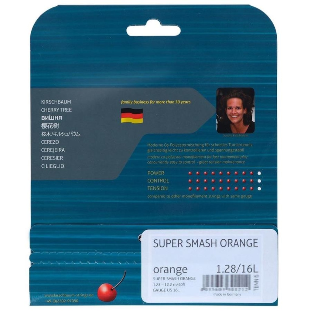 Imagem 3 do produto Corda para Raquete de Tênis Kirschbaum Super Smash 16L 1.28mm Set Individual