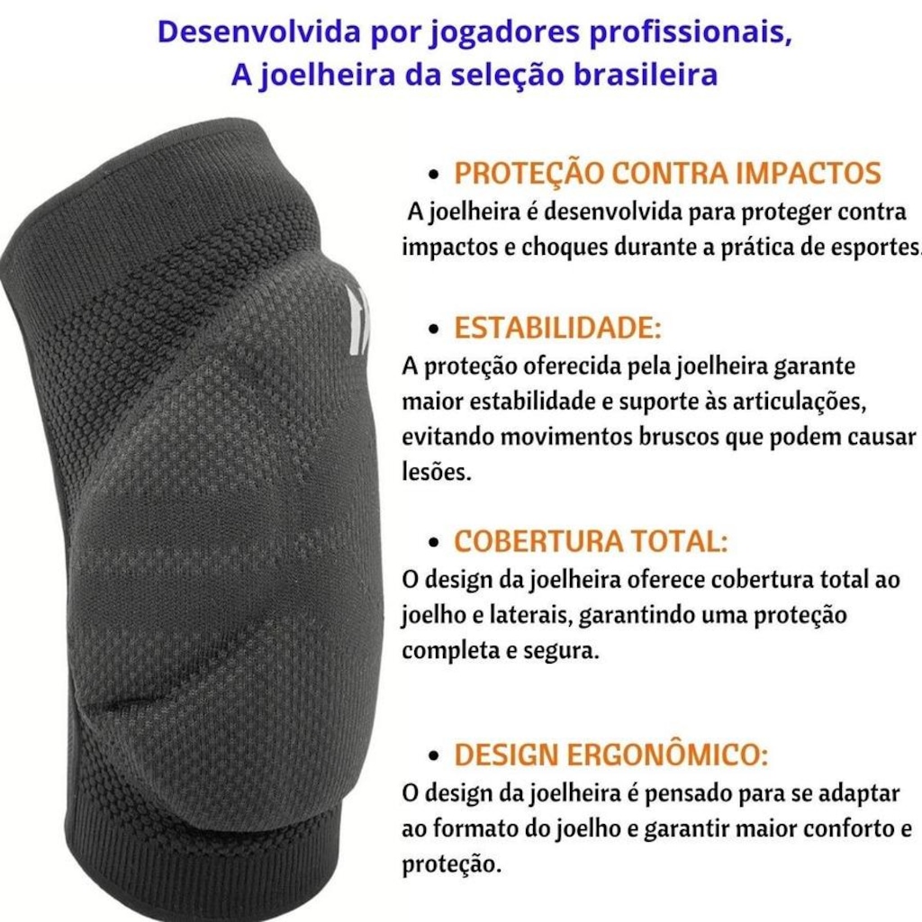Imagem 2 do produto Kit Proteção Manguito + Joelheira N1 Sport Tornozeleira Provolley Volei