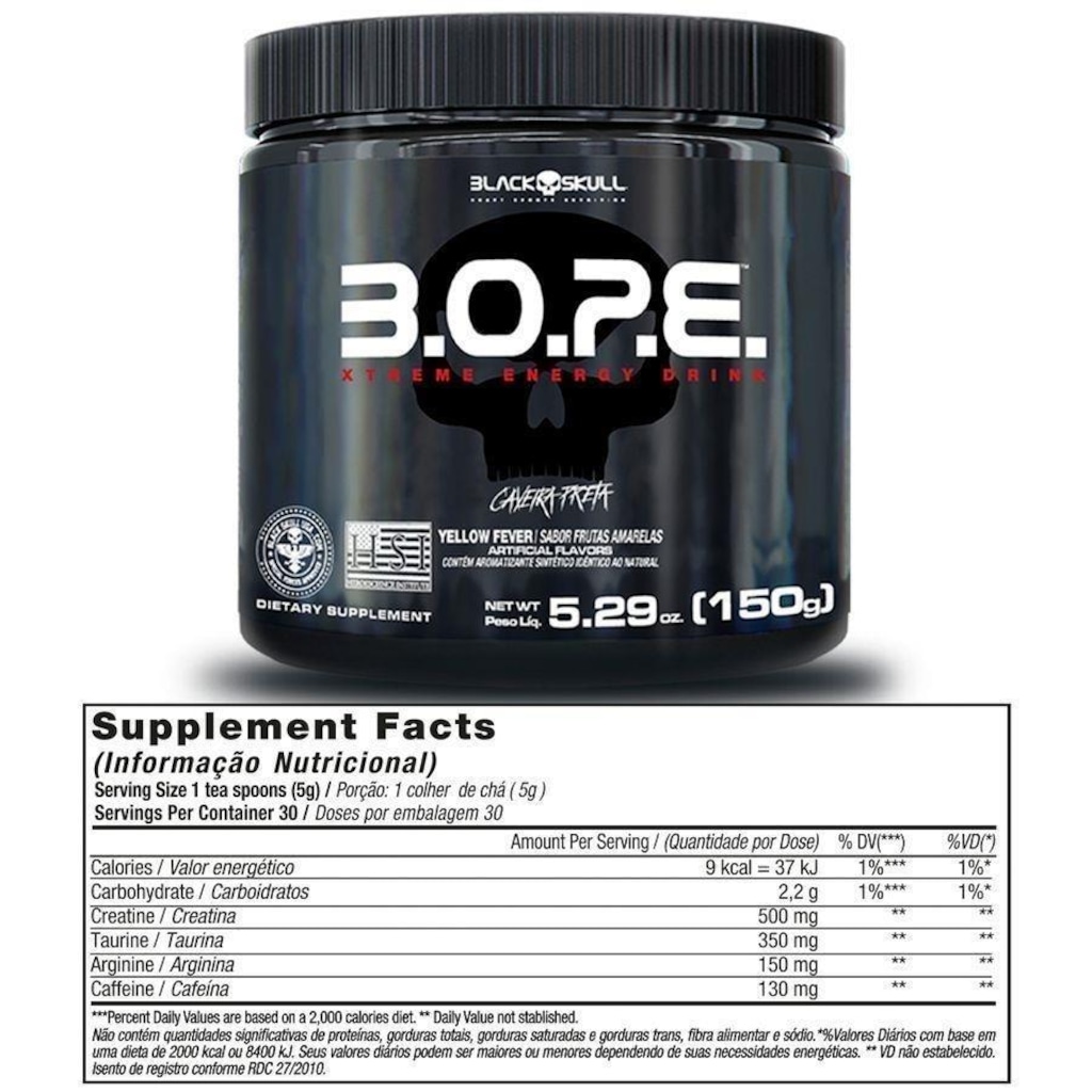 Imagem 2 do produto Kit Pré-Treino Black Skull Bope - 150g - 3 Unidades