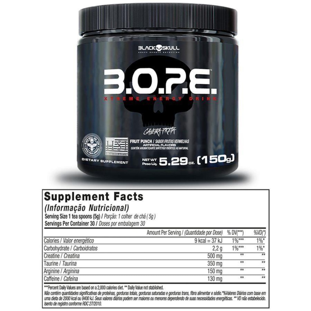 Imagem 3 do produto Kit Pré-Treino Black Skull Bope - 150g - 3 Unidades