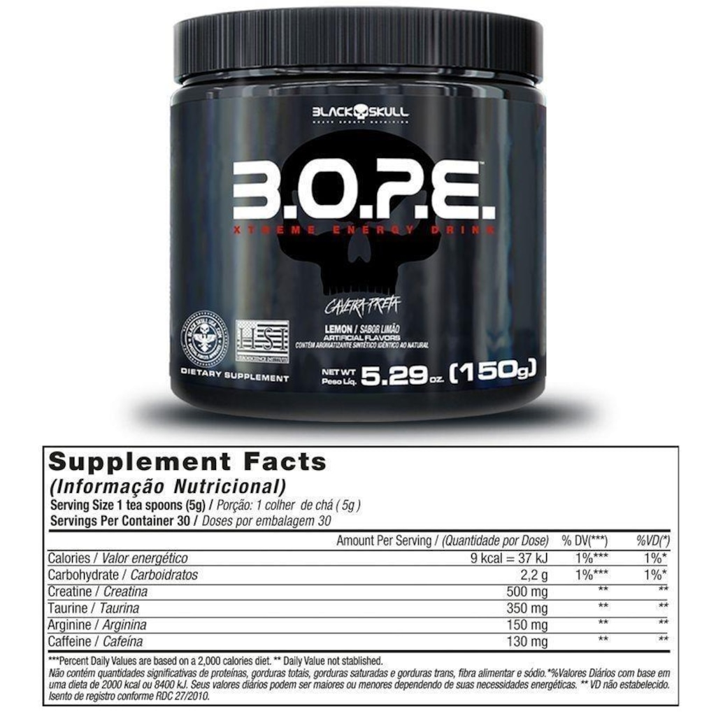 Imagem 4 do produto Kit Pré-Treino Black Skull Bope - 150g - 3 Unidades