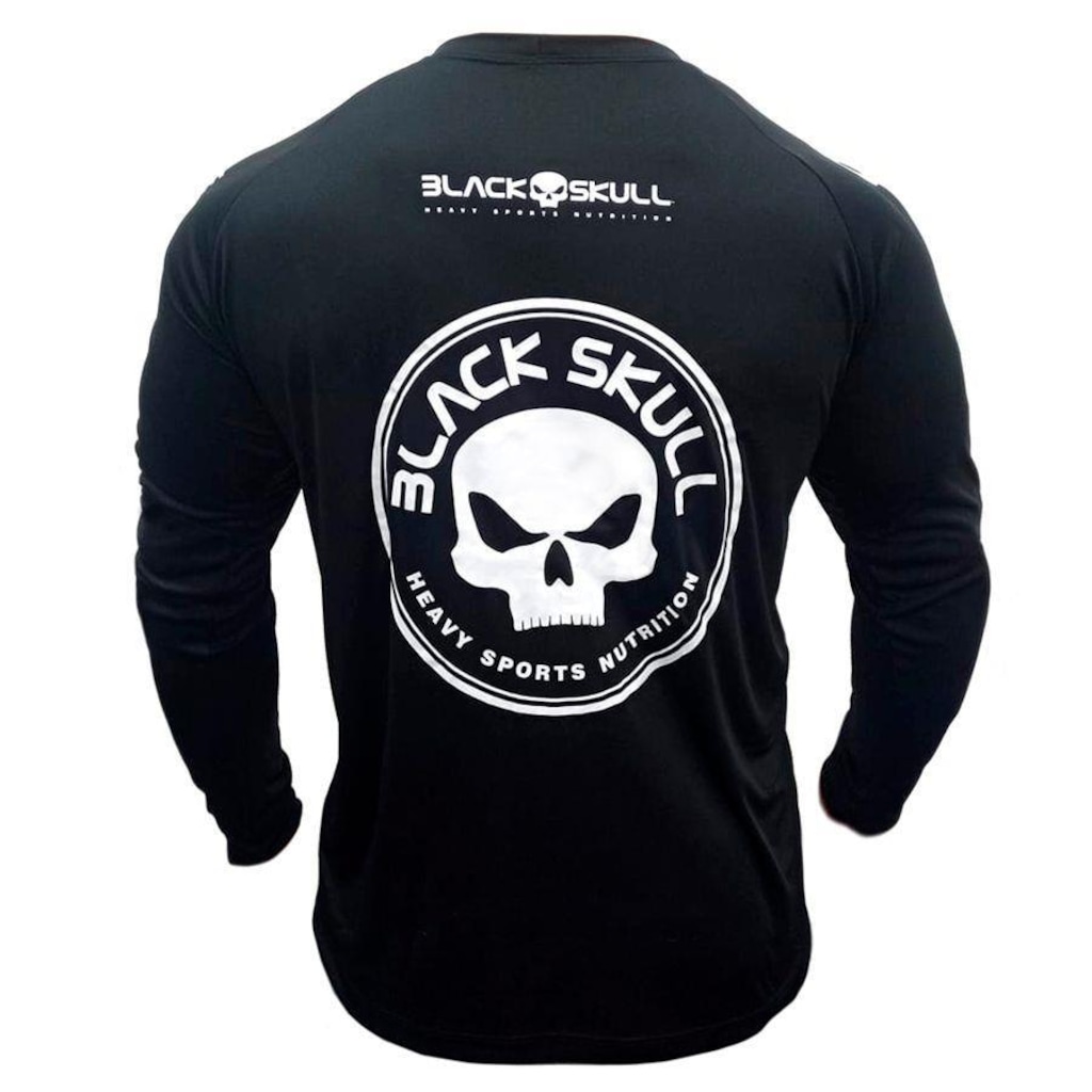 Imagem 3 do produto Kit Camiseta Black Skull Manga Longa Caveira - 2 Unidades - Masculina