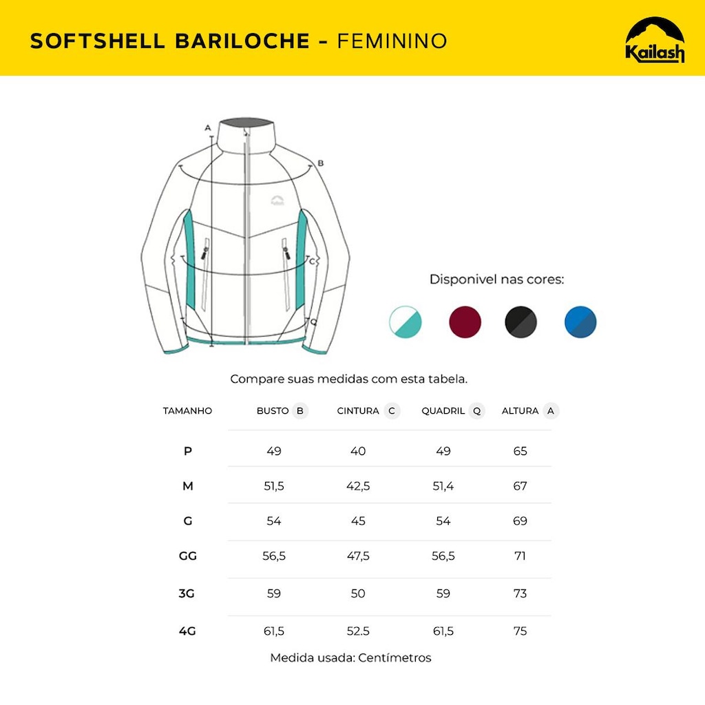 Imagem 3 do produto Jaqueta sem Capuz Kailash Softshell Bariloche - Feminina