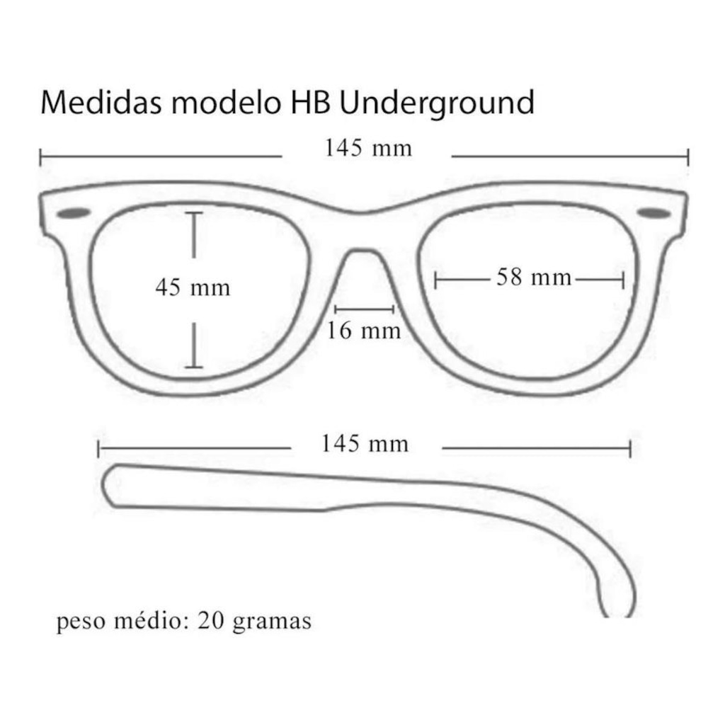 Imagem 4 do produto Óculos de Sol Unissex HB Underground Wood Madeira