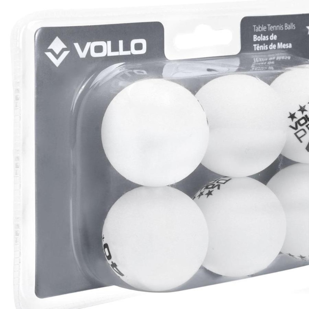 Imagem 2 do produto Bola de Tênis de Mesa Vollo 3 Estrelas - 6 Unidades