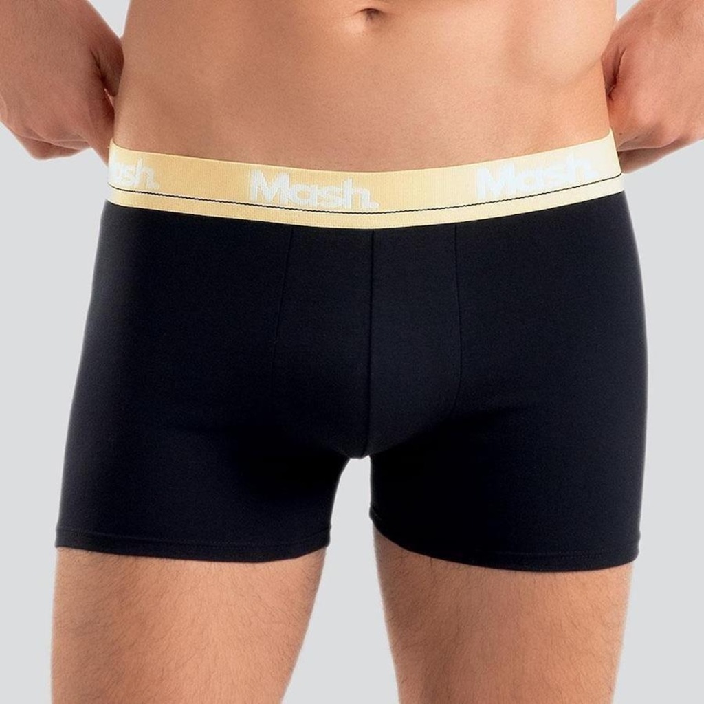 Imagem 3 do produto Kit de Cuecas Boxer Mash Cotton Elástico Bordado - Adulto - 3 Unidades