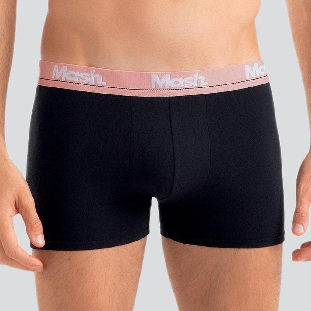 Imagem 4 do produto Kit de Cuecas Boxer Mash Cotton Elástico Bordado - Adulto - 3 Unidades