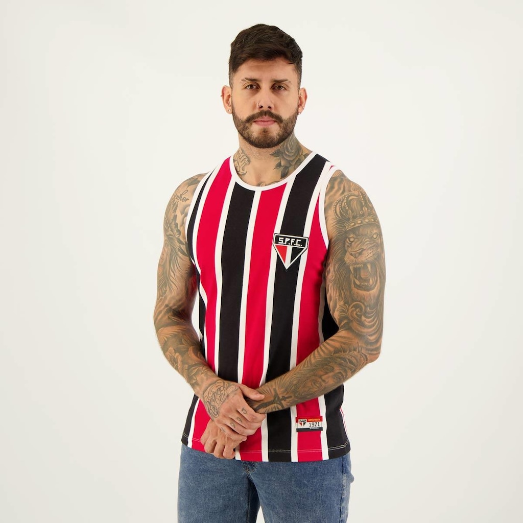 Imagem 2 do produto Camiseta Regata do São Paulo Retromania Retrô 1971 Tricolor - Masculina
