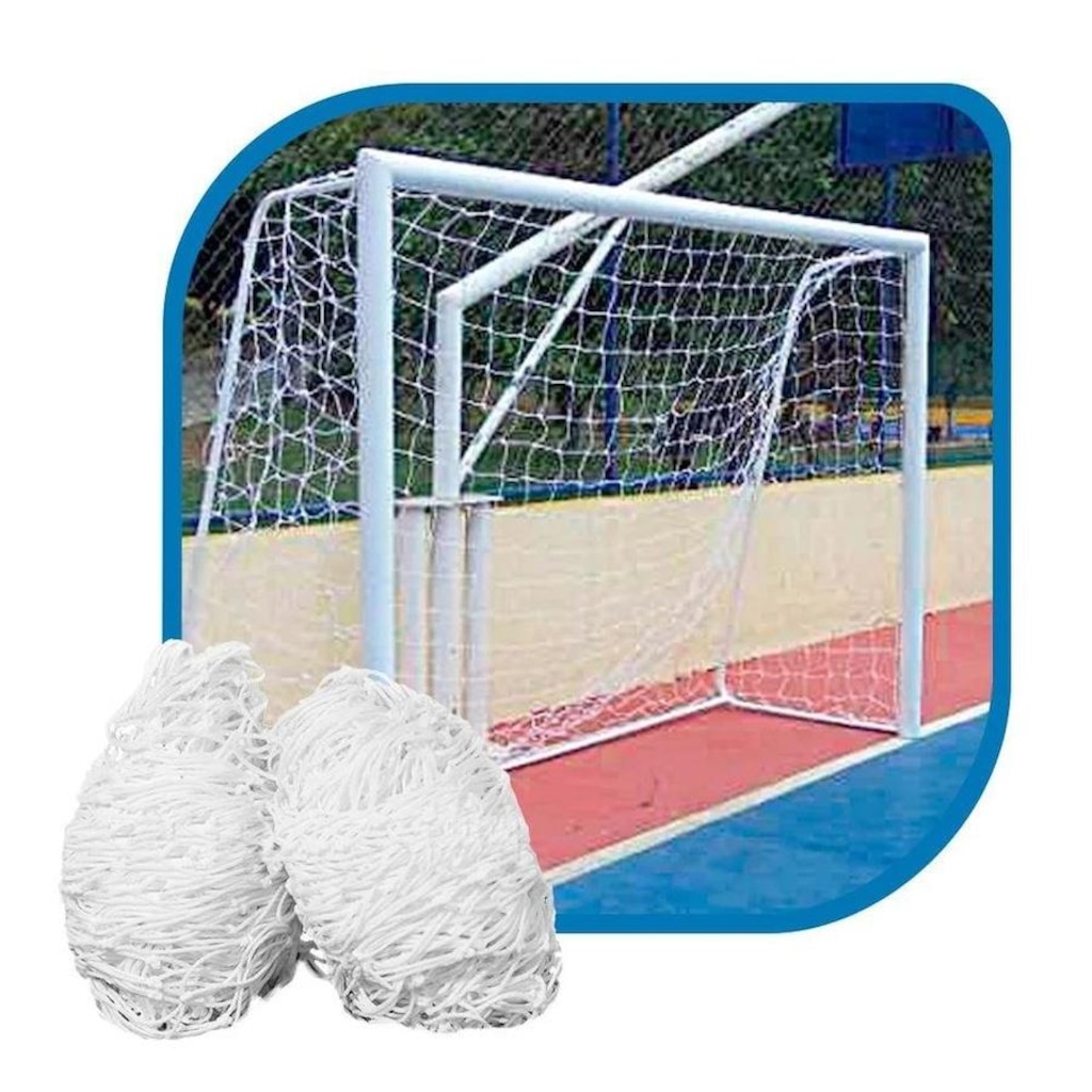 Imagem 2 do produto Rede para Gol de Futsal Gismar Redes Véu Fio 6mm - Par