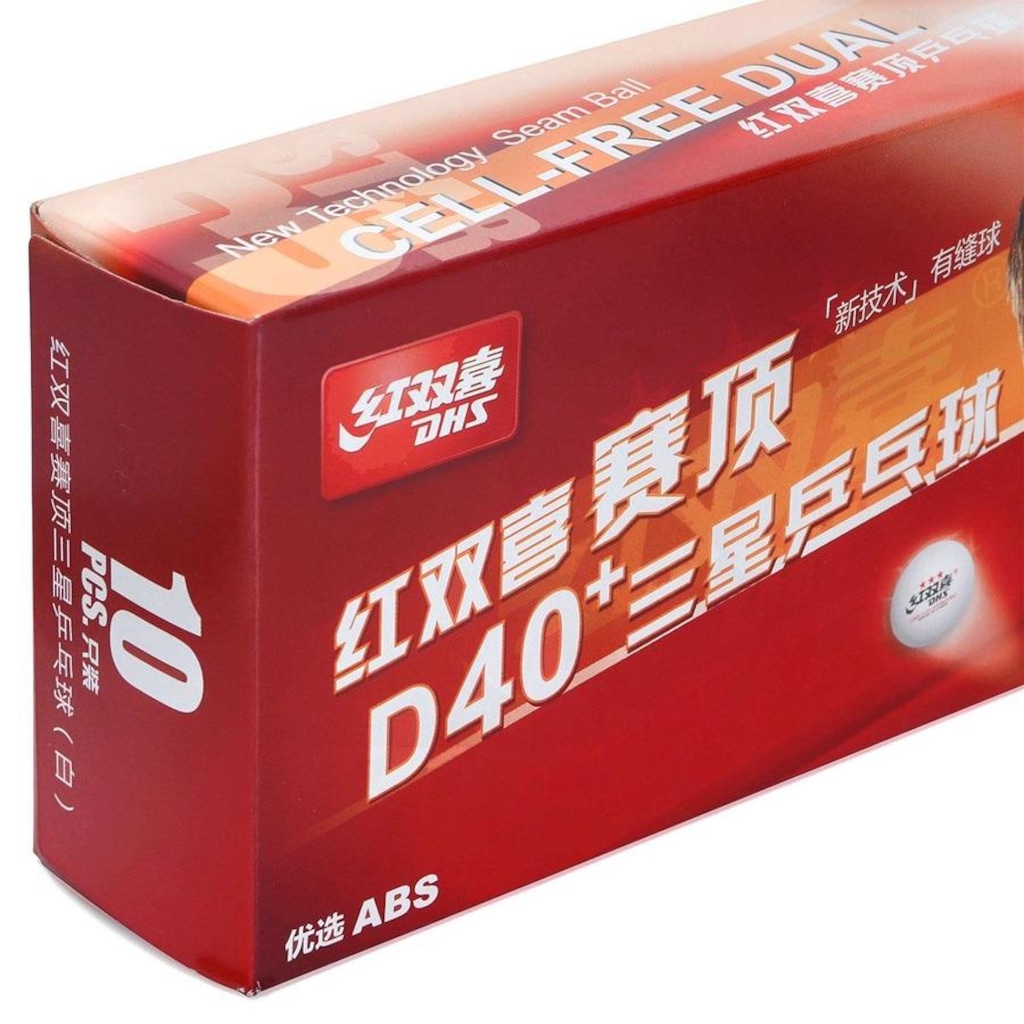 Imagem 4 do produto Bola de Tênis de Mesa Dhs Cellfree Dual 3 Estrelas - 10 Unidades
