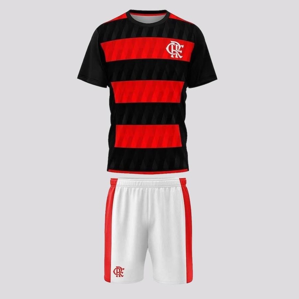 Imagem 1 do produto Kit Uniforme do Flamengo Braziline Mini Craque 1 Camisa + 1 Calção - Infantil