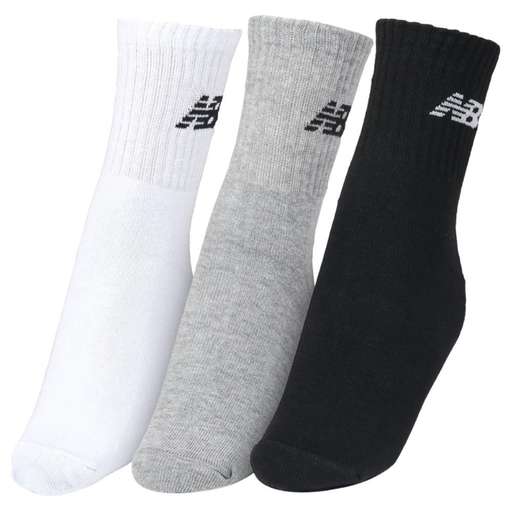 Imagem 5 do produto Meia Cano Médio New Balance Lifestyle Basic com 3 Pares - Adulto