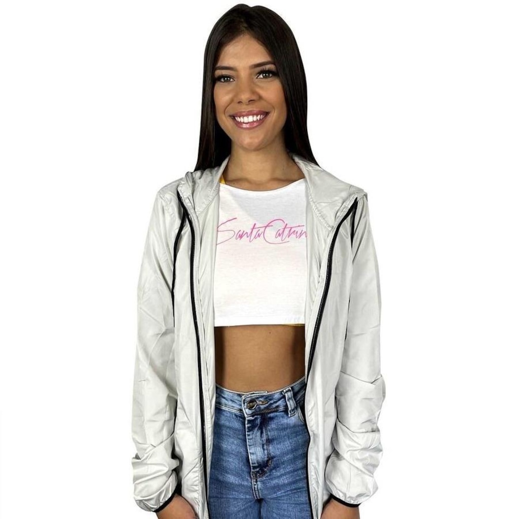 Imagem 3 do produto Jaqueta com Capuz Corta Vento Wss Shape - Feminina