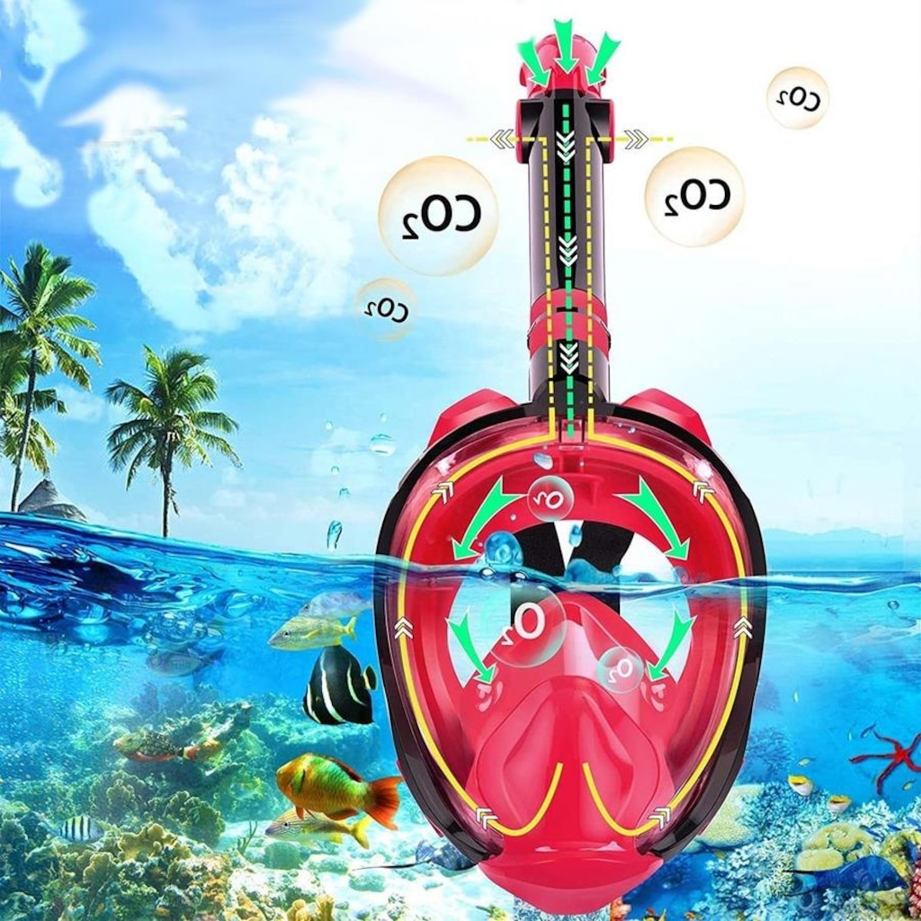 Imagem 4 do produto Mascara Subaquática de Mergulho Gold Sports Full Face com Snorkel - Adulto