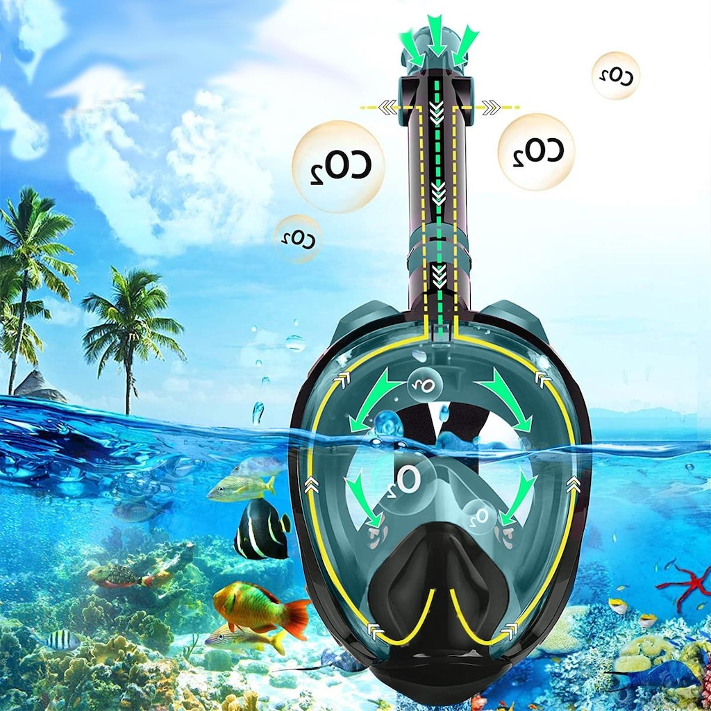 Imagem 5 do produto Mascara Subaquática de Mergulho Gold Sports Full Face com Snorkel - Adulto
