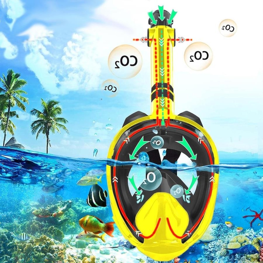 Imagem 3 do produto Mascara Subaquática de Mergulho Gold Sports Full Face com Snorkel - Adulto