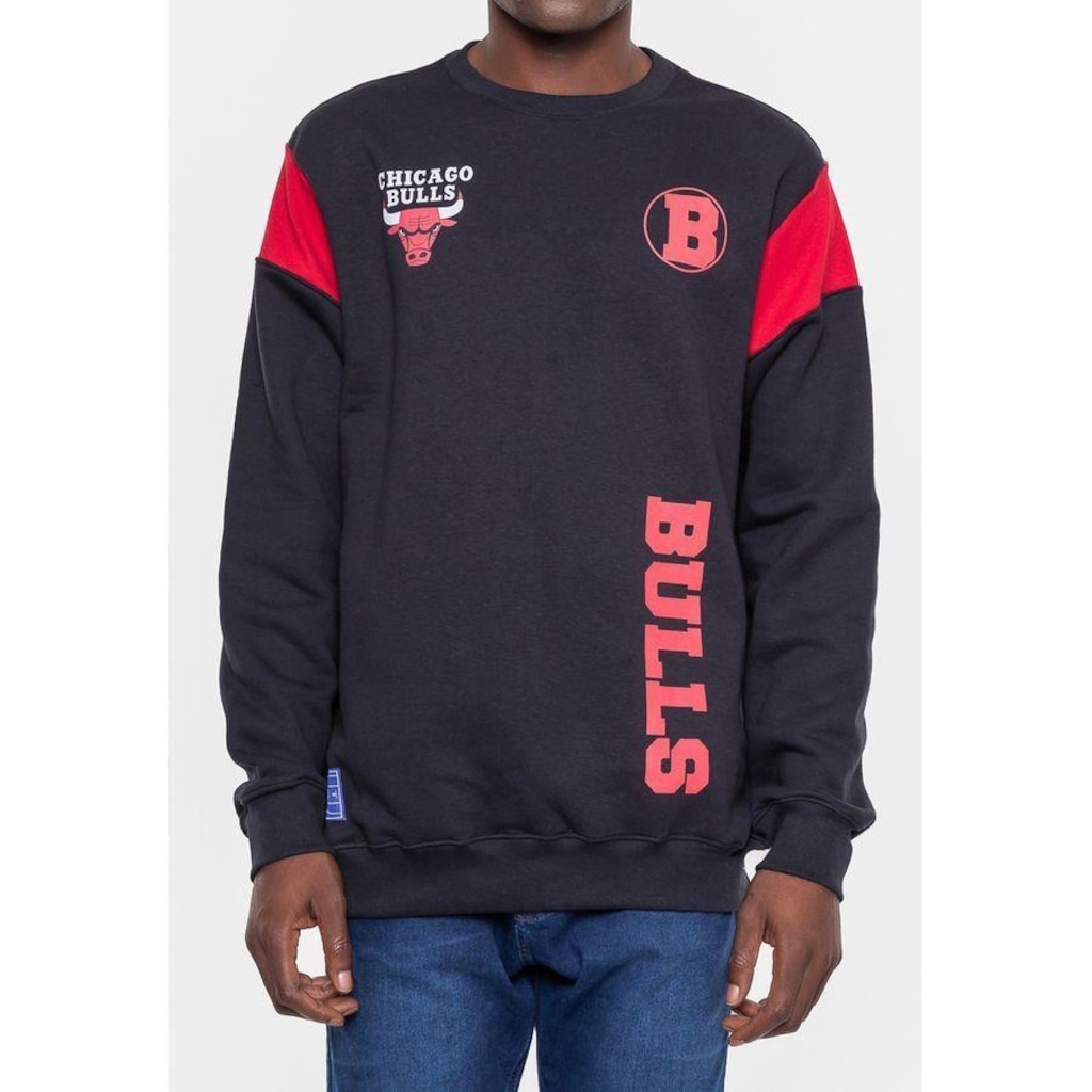 Imagem 3 do produto Blusão De Moletom Sem Capuz NBA Rib Sleeve Chicago Bulls - Masculino