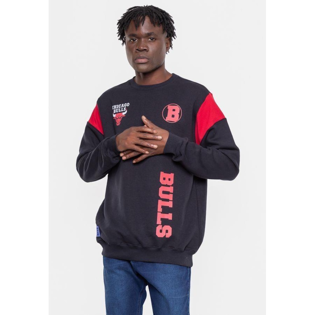 Imagem 4 do produto Blusão De Moletom Sem Capuz NBA Rib Sleeve Chicago Bulls - Masculino