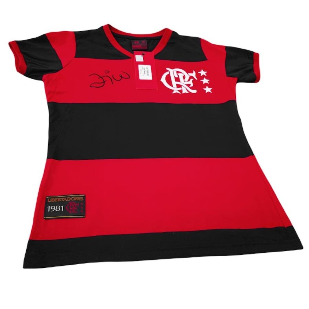 Imagem 2 do produto Camisa Flamengo Baby Look Retrô Zico Libertadores 1981 Braziline - Feminina