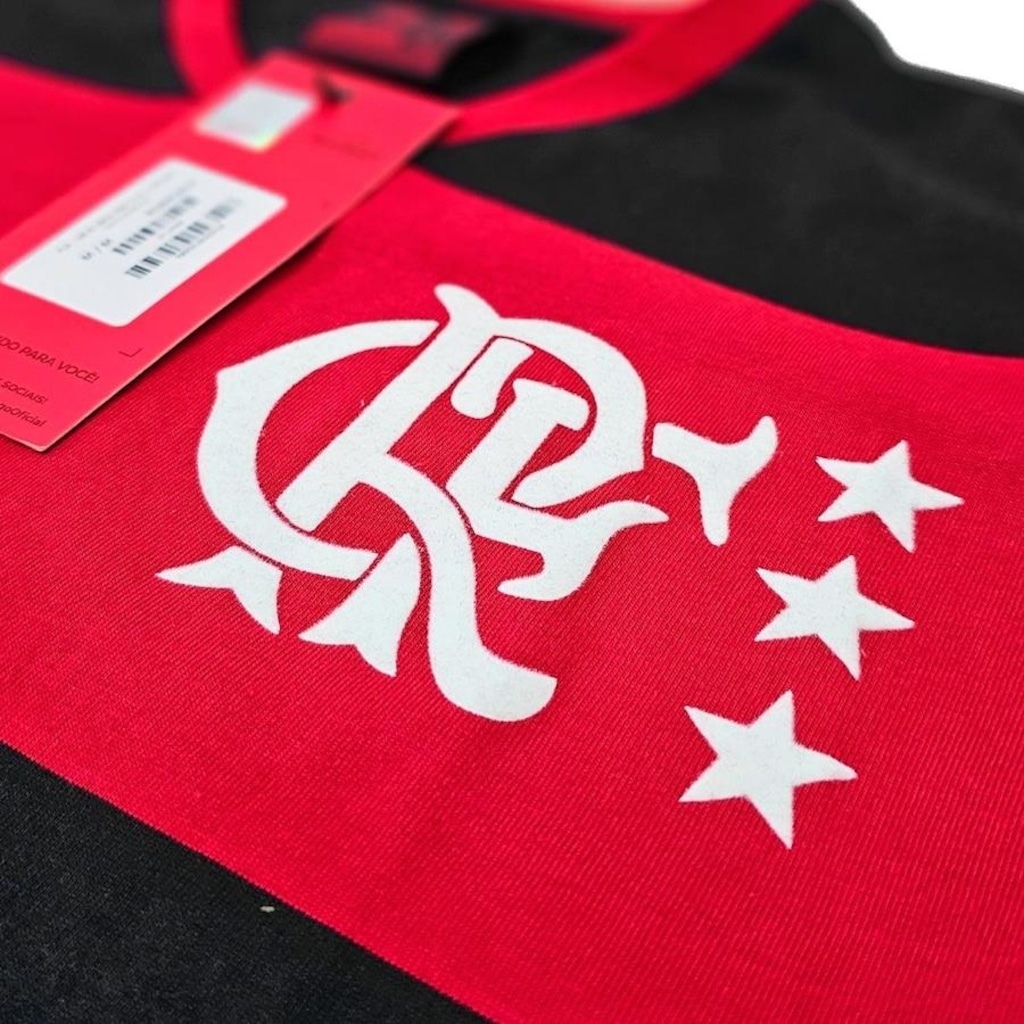 Imagem 3 do produto Camisa Flamengo Baby Look Retrô Zico Libertadores 1981 Braziline - Feminina